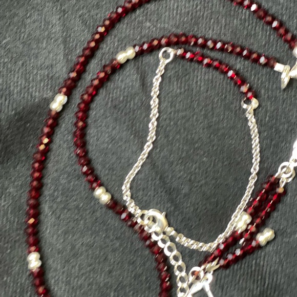 Jewelry - Elegant Red and Silver Beaded Necklace Jewelry